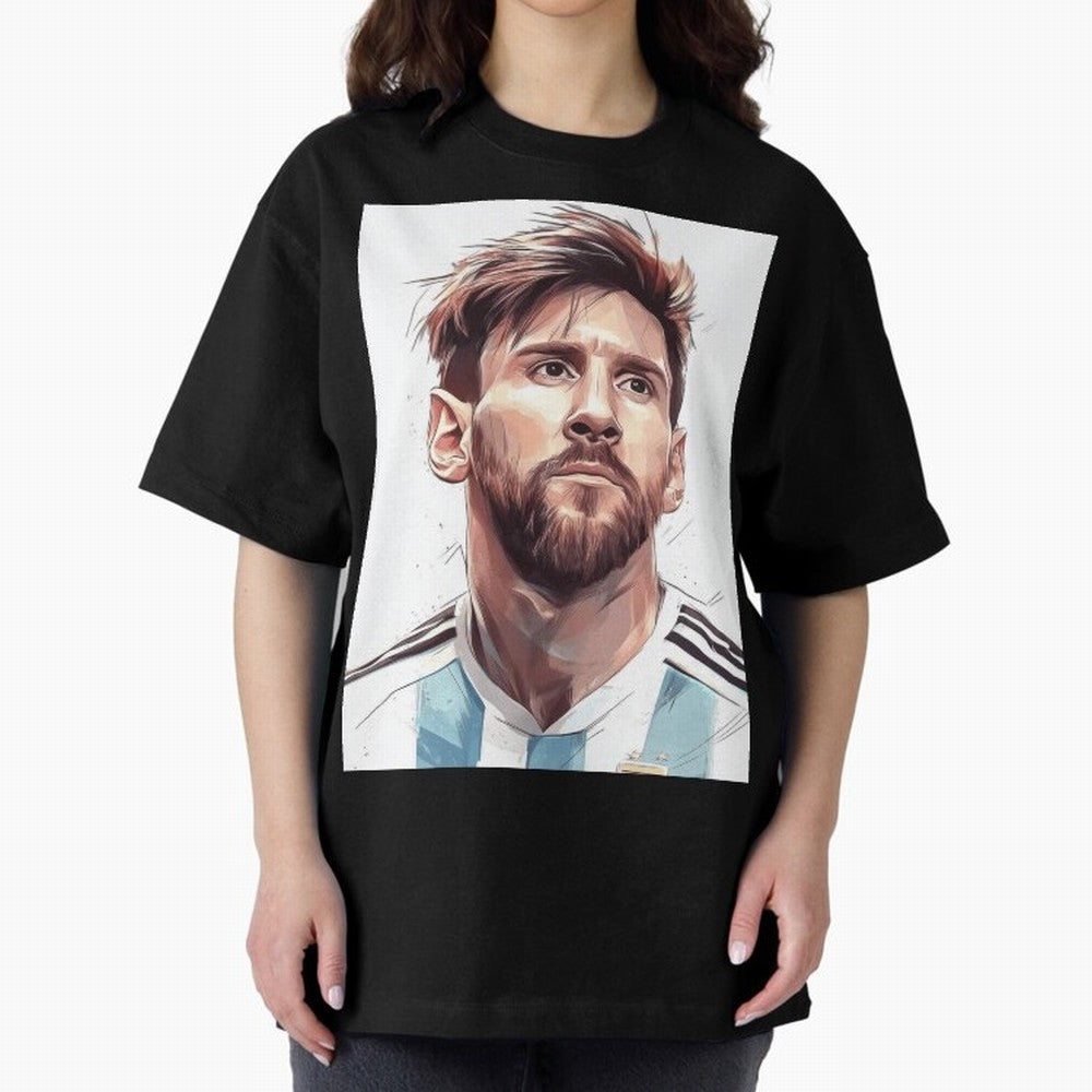Lionel Messi Oversized T-Shirt Cheer for Global Football Passion for FIFA World Cup 2026 USA Canada Mexico, Built around Cristiano Ronaldo, Haaland and CR7, Argentina, Goal Celebration Energy, Supporter Heritage, Football Icons and Worldwide