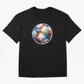 Football Soccer Ball Watercolor Illustration Drawing (Light Red BG) Oversized T-Shirt Make Every Match About FIFA World Cup 2026 Spirit, with England, Messi and Cristiano Ronaldo, Sports Nostalgia, International Competition, Famous Players and