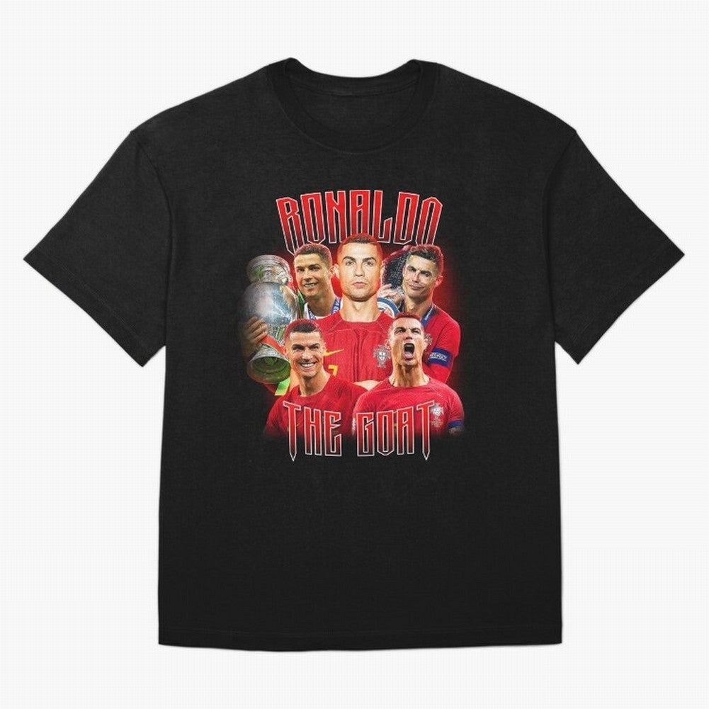 Cristiano Ronaldo Vintage Style Tee, Bootleg Tee, Bootleg T Shirt, Rap Tee Oversized T-Shirt Stand Proud for Match Day Hype around FIFA World Cup 2026 USA Canada Mexico, Cristiano Ronaldo, France and Portugal, Classic Soccer Heritage, Championship