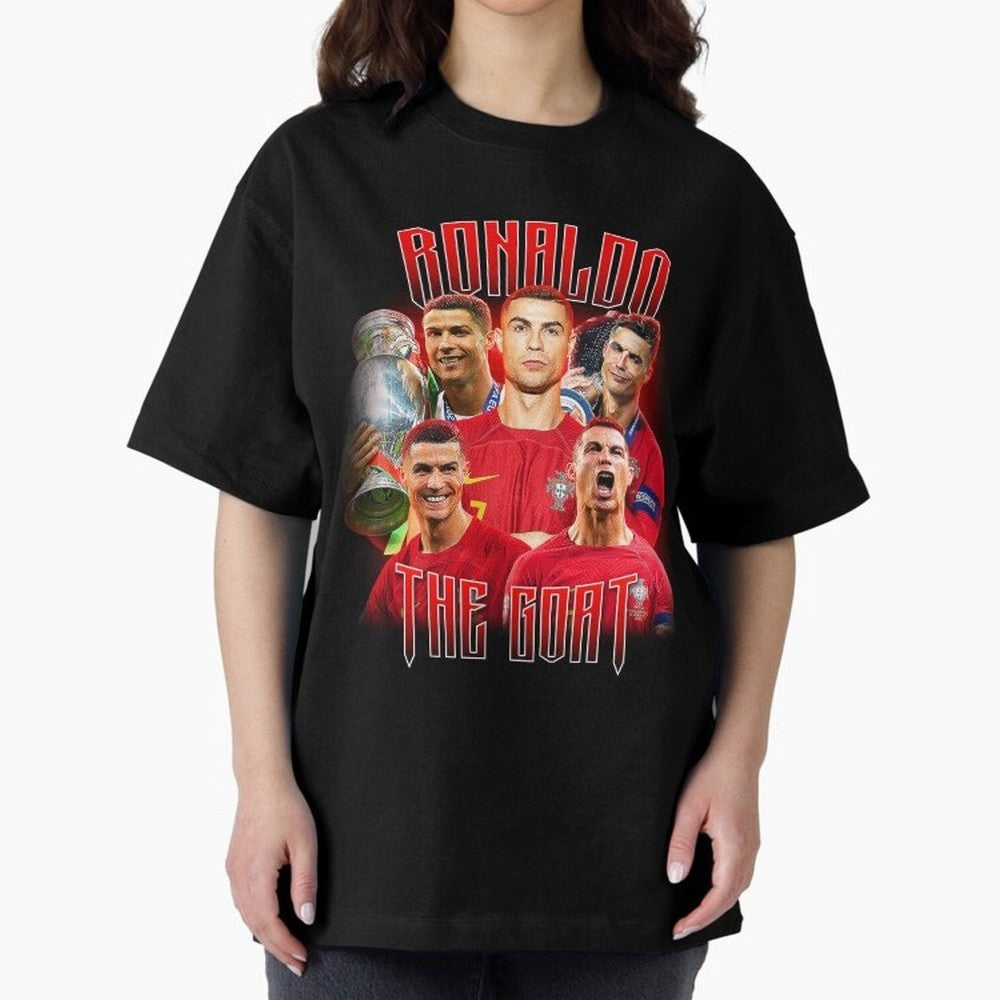 Cristiano Ronaldo Vintage Style Tee, Bootleg Tee, Bootleg T Shirt, Rap Tee Oversized T-Shirt Stand Proud for Match Day Hype around FIFA World Cup 2026 USA Canada Mexico, Cristiano Ronaldo, France and Portugal, Classic Soccer Heritage, Championship