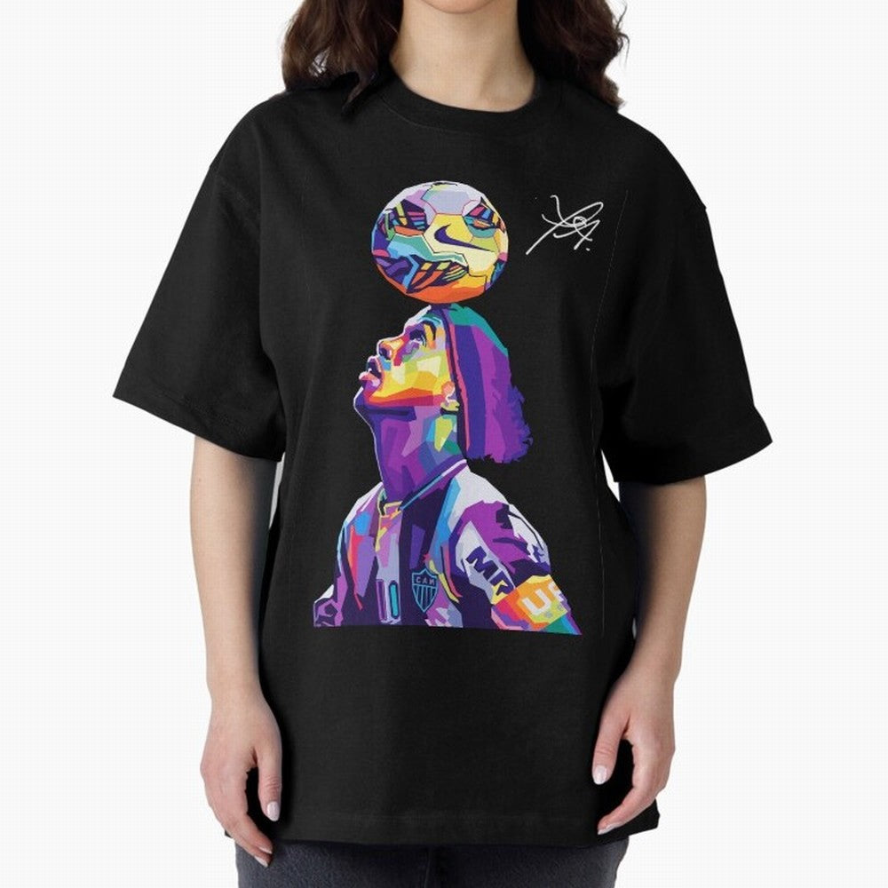 Ronaldinho Wpap Pop Art Oversized T-Shirt Make Every Match About FIFA World Cup 2026 Group Stage Spirit, Highlighting France and Portugal, Cristiano Ronaldo, Fan Favorite Moments, National Team Passion, Big Match Drama and Soccer History; Perfect
