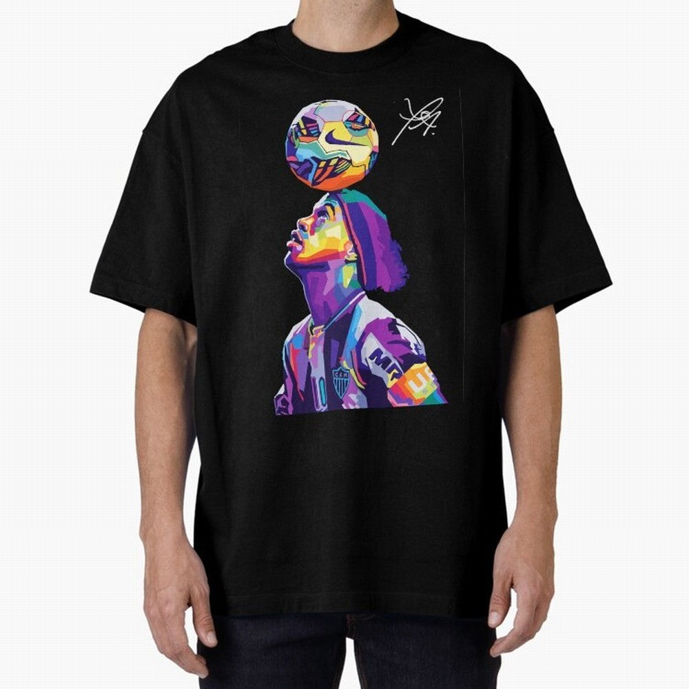Ronaldinho Wpap Pop Art Oversized T-Shirt Make Every Match About FIFA World Cup 2026 Group Stage Spirit, Highlighting France and Portugal, Cristiano Ronaldo, Fan Favorite Moments, National Team Passion, Big Match Drama and Soccer History; Perfect