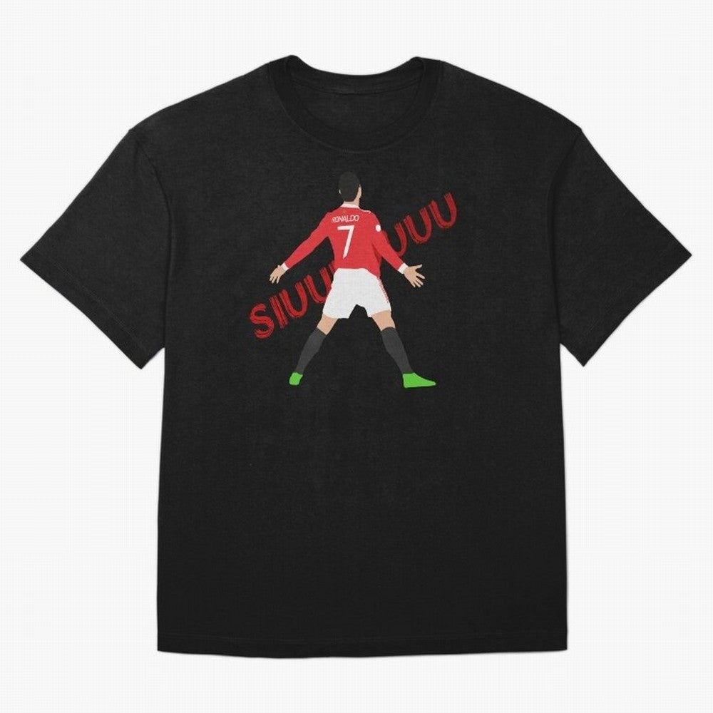 Cristano Ronaldo Celebration Block Art SIUUUU with text Oversized T-Shirt Celebrate Unforgettable Nights in FIFA World Cup 2026 USA Canada Mexico Spirit, Connected to Spain, Neymar, Worldwide Fan Energy, Dramatic Goals, Stadium Lights and