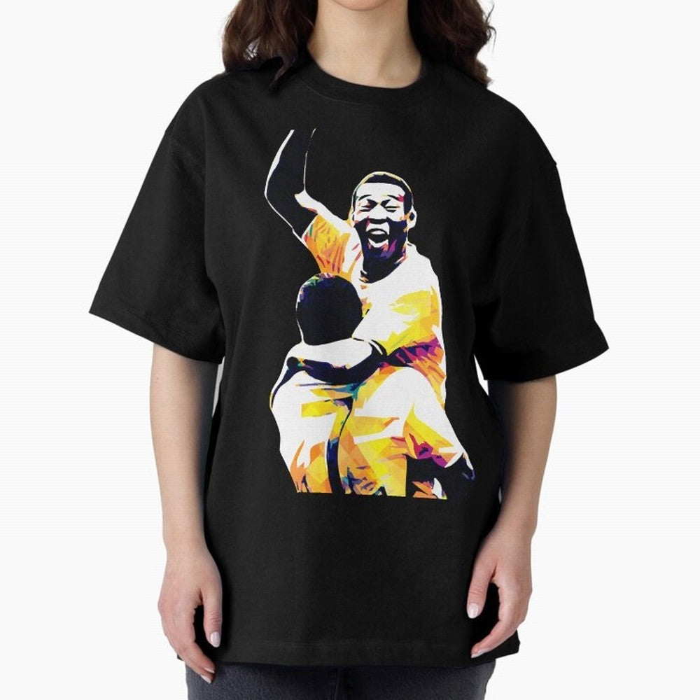 Pele Pop Art Oversized T-Shirt Show Love for Legendary Goals in the FIFA World Cup 2026 Group Stage Journey through Messi, CR7 and Mbappe Highlights, Argentina and Brazil Pride, Worldwide Fan Energy, Dramatic Goals, Stadium Lights and Championship