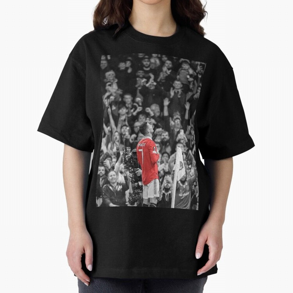 Cristiano Ronaldo Manchester United Oversized T-Shirt Celebrate Football Heritage in FIFA World Cup 2026 USA Canada Mexico Spirit, Featuring France, Neymar, Supporter Pride, Iconic Celebrations, Legendary Names and Global Match Day Energy; Ideal