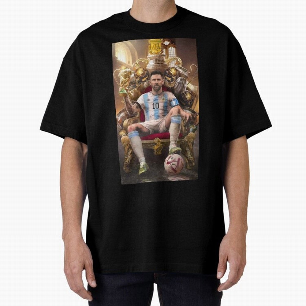 Lionel Messi Oversized T-Shirt Make Game Day About FIFA World Cup 2026 with Cristiano Ronaldo, Argentina, France and Brazil Energy, Supporter Pride, Iconic Celebrations, Legendary Names and Global Match Day Energy; Great for Watch Parties, Sports