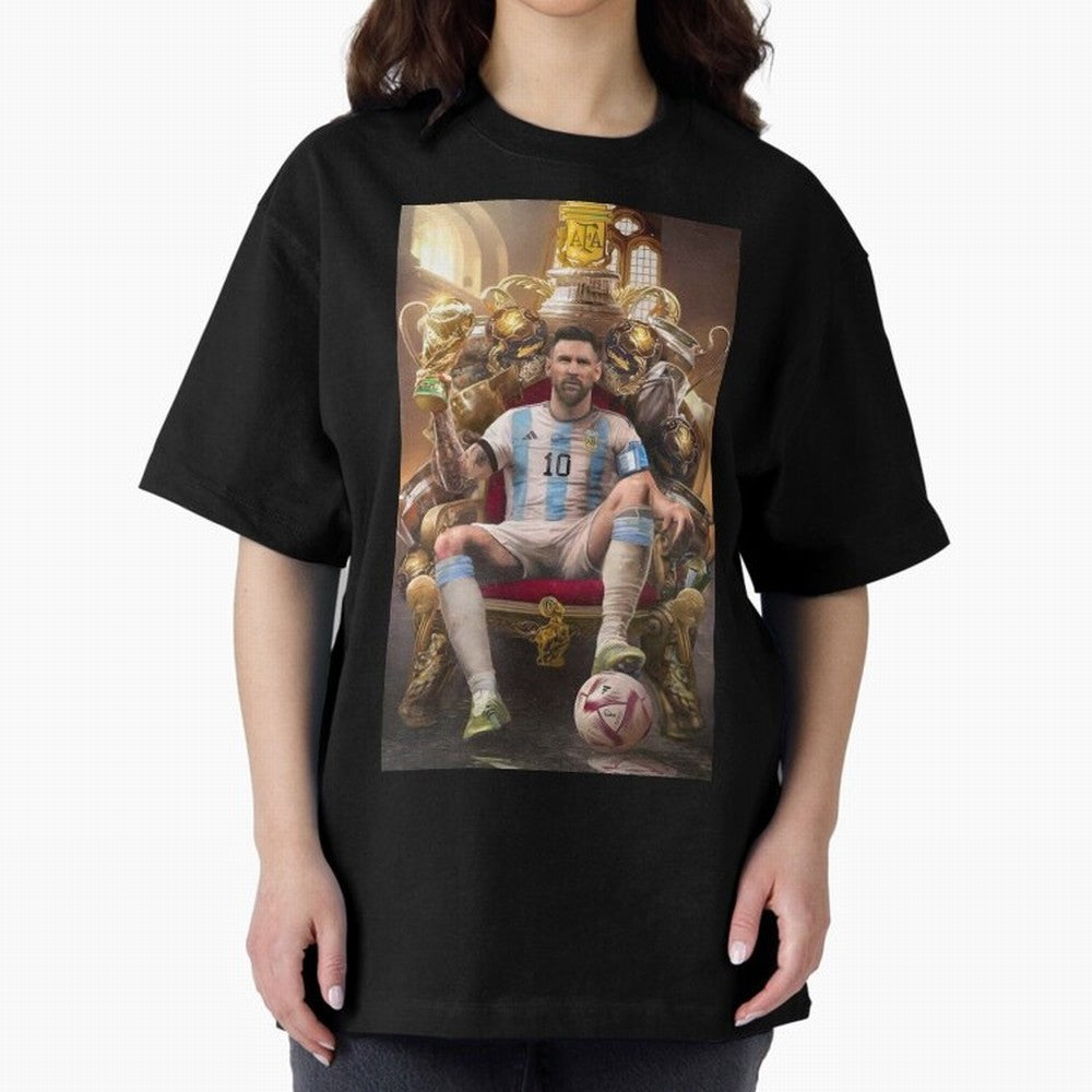 Lionel Messi Oversized T-Shirt Make Game Day About FIFA World Cup 2026 with Cristiano Ronaldo, Argentina, France and Brazil Energy, Supporter Pride, Iconic Celebrations, Legendary Names and Global Match Day Energy; Great for Watch Parties, Sports