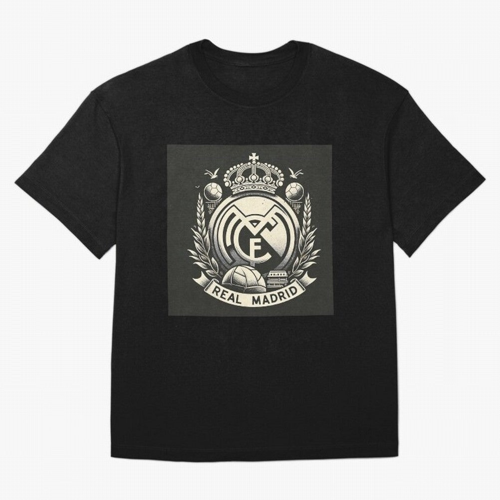 VIntage Style Real Madrid Logo Oversized T-Shirt Celebrate the Next Chapter of FIFA World Cup 2026 for Fans of CR7 and England, Bringing Supporter Pride, Iconic Celebrations, Legendary Names and Global Match Day Energy; Great for Supporters Who