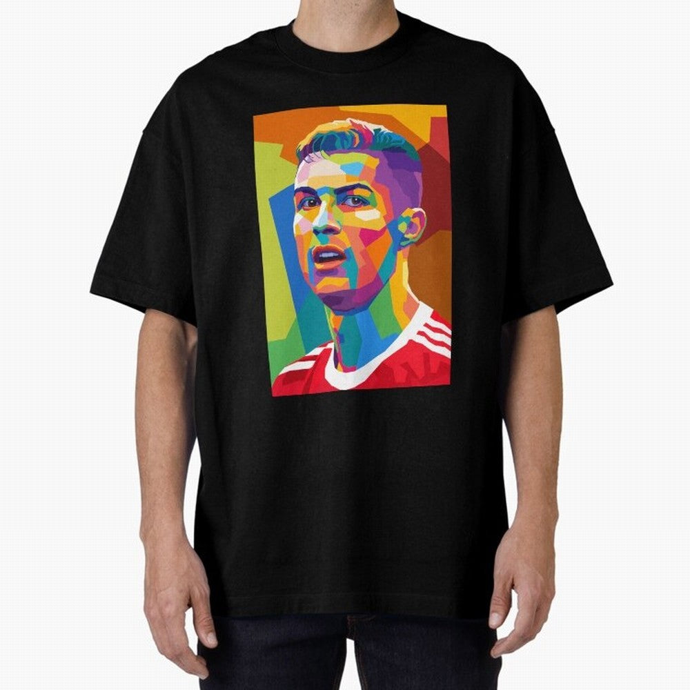 Cristiano Ronaldo Wpap Pop Art Oversized T-Shirt Discover Global Football Passion for FIFA World Cup 2026 Group Stage, Capturing Messi and Cristiano Ronaldo, Spain and Netherlands, Stadium Chants, National Pride, Trophy Dreams and Unforgettable
