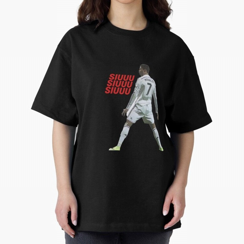 SIUUU #25 Oversized T-Shirt Cheer for Global Football Passion for FIFA World Cup 2026, Capturing CR7 and Messi, England and Germany, Fan Favorite Moments, National Team Passion, Big Match Drama and Soccer History; Great for Watch Parties, Sports