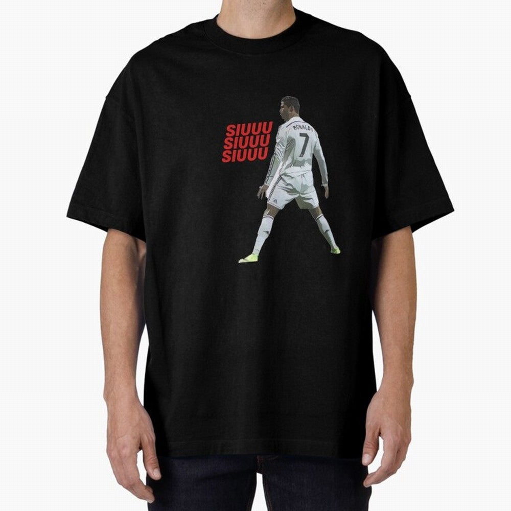 SIUUU #25 Oversized T-Shirt Cheer for Global Football Passion for FIFA World Cup 2026, Capturing CR7 and Messi, England and Germany, Fan Favorite Moments, National Team Passion, Big Match Drama and Soccer History; Great for Watch Parties, Sports
