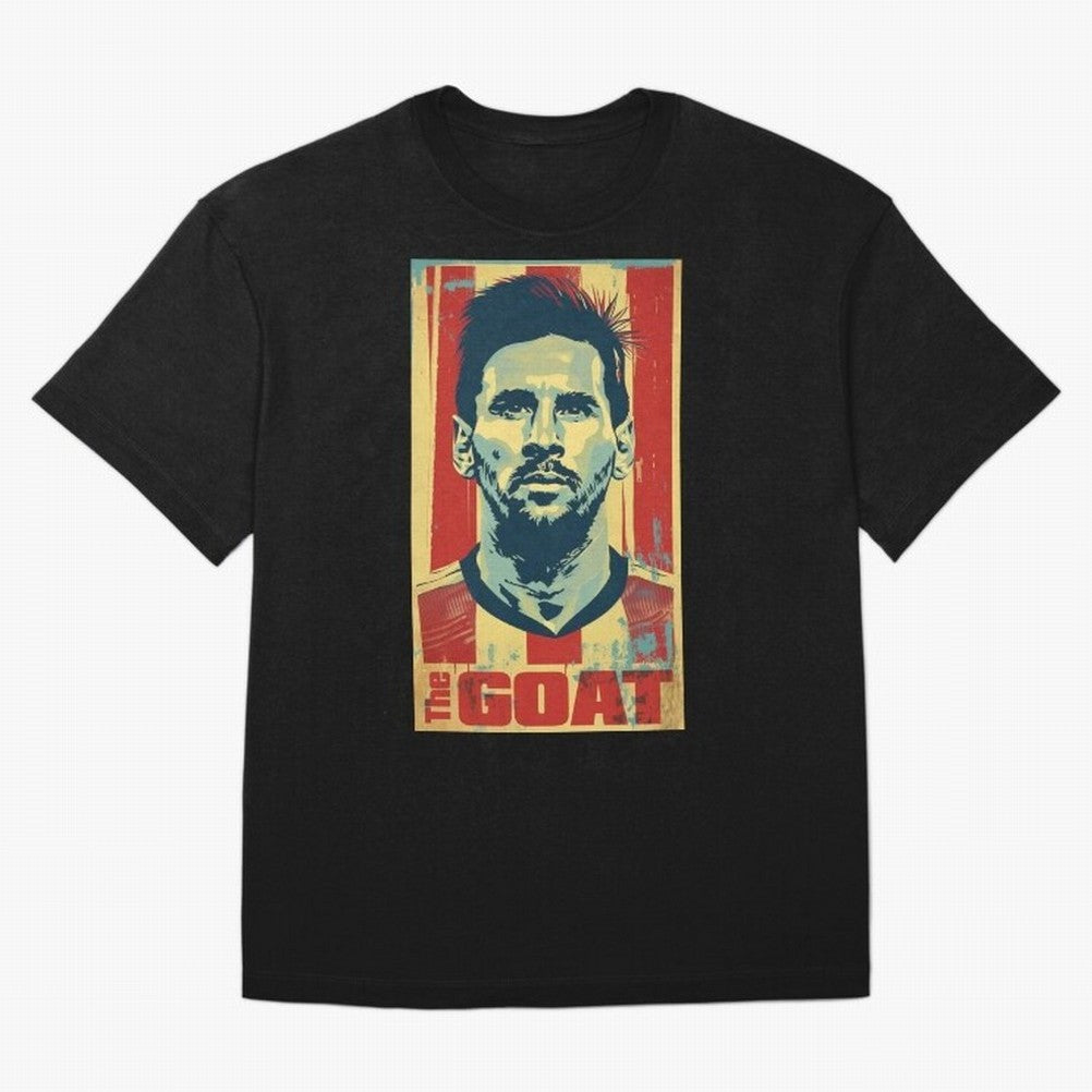 Messi The GOAT Graphic poster design Oversized T-Shirt Remember Iconic Moments from Match Day Hype around FIFA World Cup 2026 USA Canada Mexico, Messi, CR7 and Mbappe, Spain, Championship Spirit, Famous Goals, Roaring Crowds and International