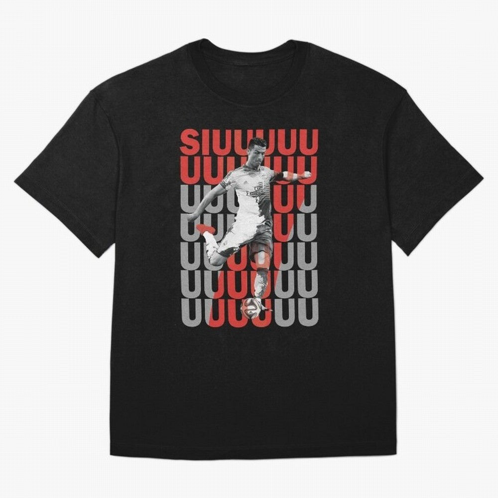 Siuuuuuu Cristiano Ronaldo Oversized T-Shirt Share FIFA World Cup 2026 Group Stage for Fans of Mbappe and Neymar and England, Bringing Worldwide Fan Energy, Dramatic Goals, Stadium Lights and Championship Celebrations; Great for Watch Parties,