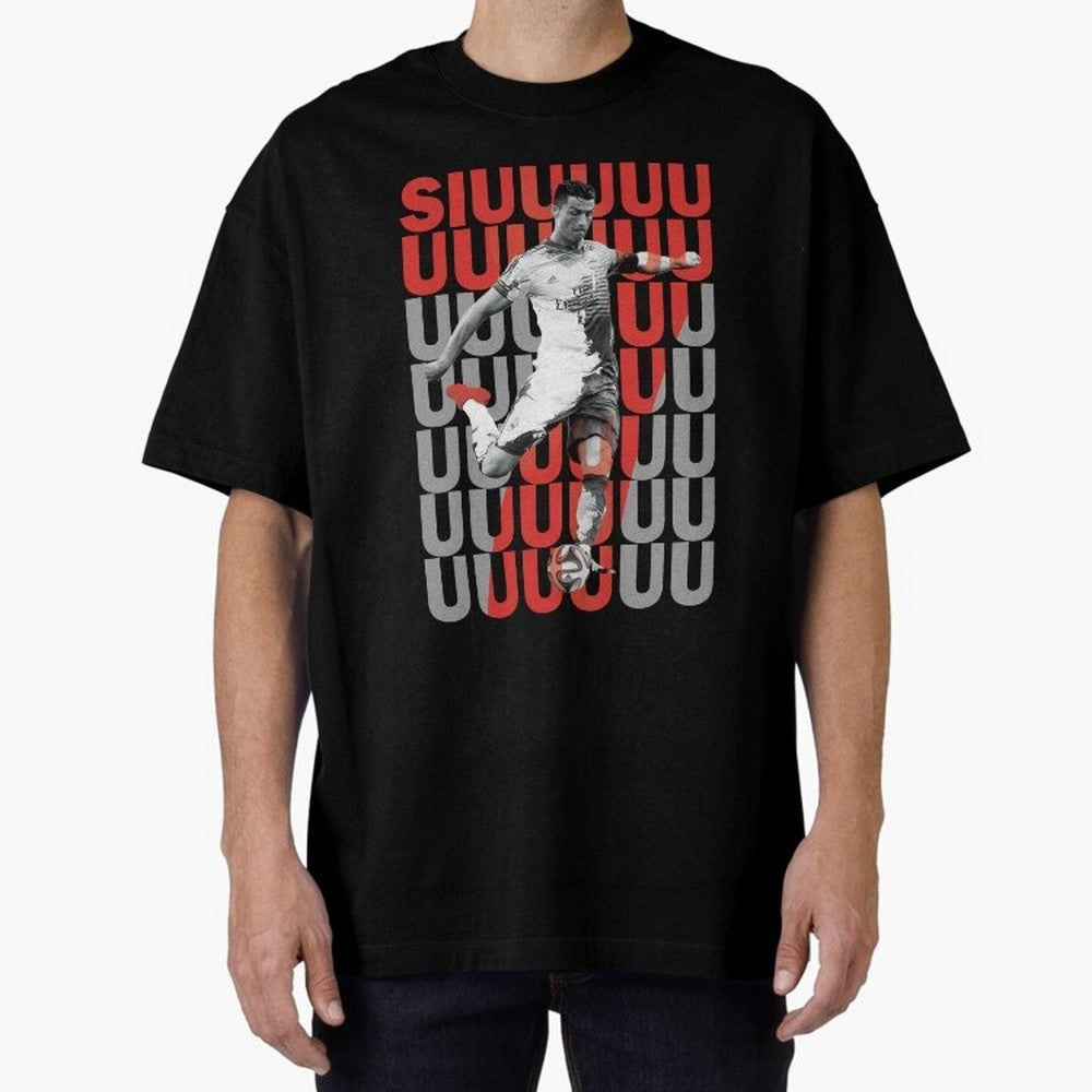 Siuuuuuu Cristiano Ronaldo Oversized T-Shirt Share FIFA World Cup 2026 Group Stage for Fans of Mbappe and Neymar and England, Bringing Worldwide Fan Energy, Dramatic Goals, Stadium Lights and Championship Celebrations; Great for Watch Parties,