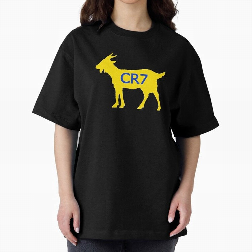 CR7 GOAT Yellow Al Nassr Oversized T-Shirt Enjoy the FIFA World Cup 2026 Group Stage Journey through Messi and Cristiano Ronaldo Highlights, Spain Pride, Fan Favorite Moments, National Team Passion, Big Match Drama and Soccer History; Created for
