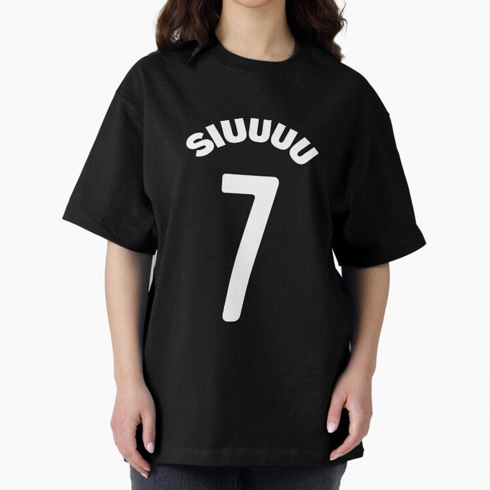 SIUUU Oversized T-Shirt Bring Global Tournament Vibes to Global Football Passion for FIFA World Cup 2026 Group Stage, Celebrating Messi and Cristiano Ronaldo, Portugal, Football Festival Excitement, Trophy Ambitions, Country Rivalries and Star