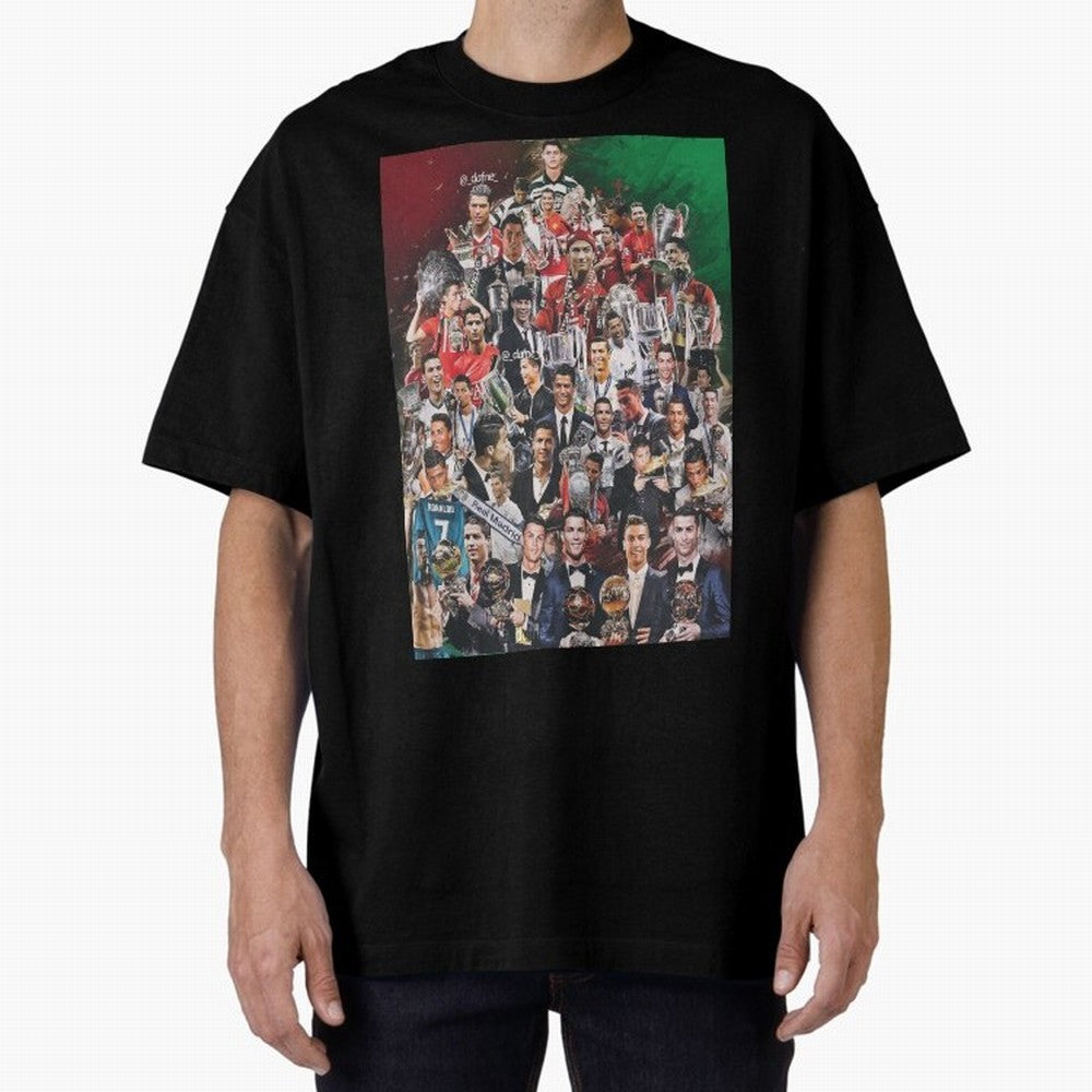 Cristiano Ronaldo (5th Ballon D'Or) Oversized T-Shirt Upgrade Match Day Hype around FIFA World Cup 2026 Group Stage, CR7, Portugal, Classic Soccer Heritage, Championship Pressure, Fan Loyalty and International Pride; Perfect for Supporters Who Want