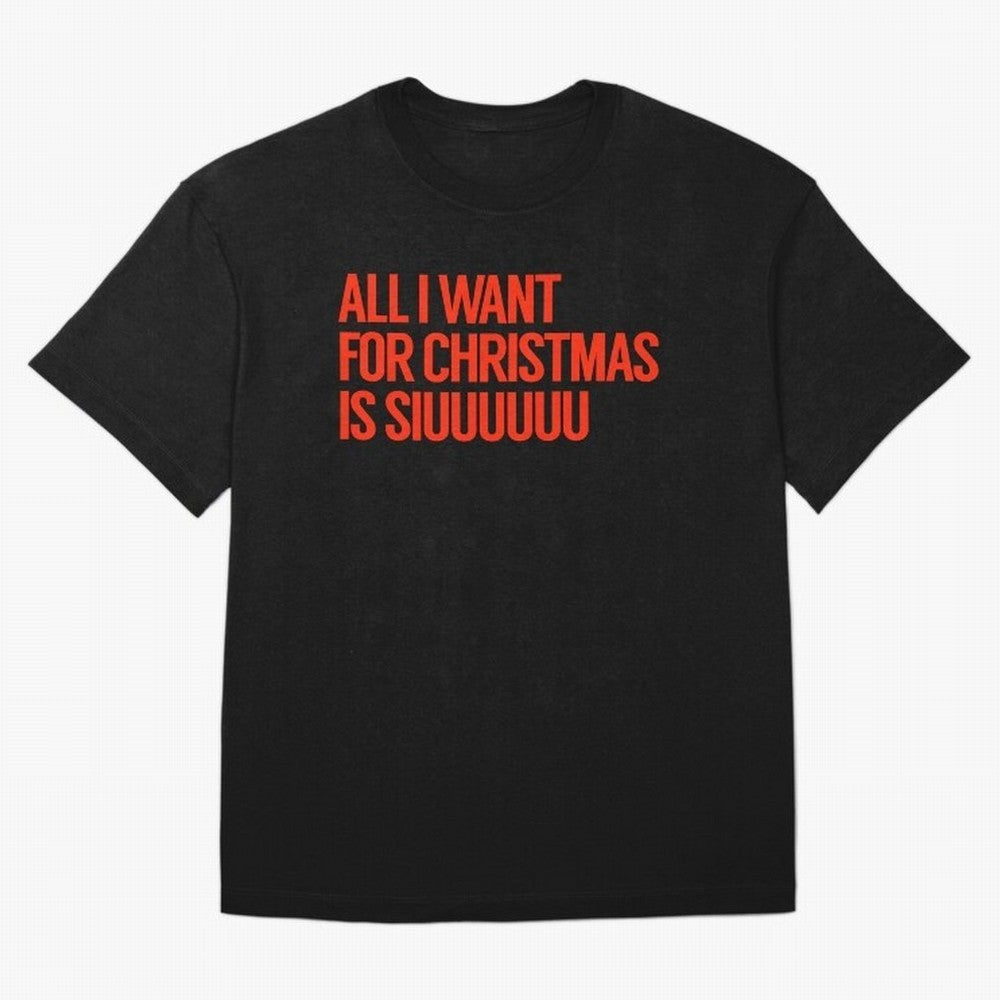 Cristiano Ronaldo - All I Want For Christmas Is Siuuuuuu Oversized T-Shirt Honor Football Greatness during FIFA World Cup 2026 USA Canada Mexico Connected to Messi and Cristiano Ronaldo, Spain and Netherlands Energy, Football Festival Excitement,