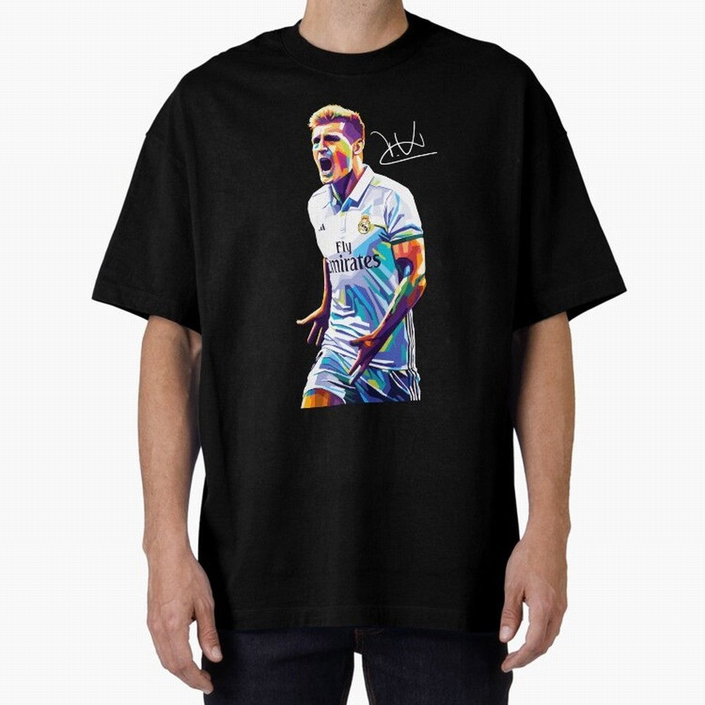 Kroos Footballer Wpap Art Oversized T-Shirt Follow the FIFA World Cup 2026 Journey through Haaland Highlights, Germany Pride, Fan Favorite Moments, National Team Passion, Big Match Drama and Soccer History; Ideal for Passionate Fans Who Love