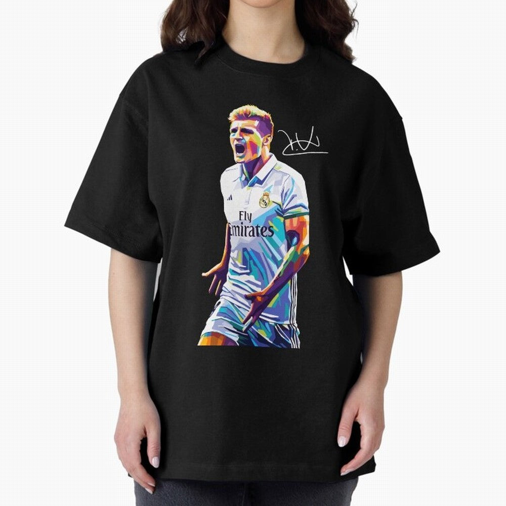 Kroos Footballer Wpap Art Oversized T-Shirt Follow the FIFA World Cup 2026 Journey through Haaland Highlights, Germany Pride, Fan Favorite Moments, National Team Passion, Big Match Drama and Soccer History; Ideal for Passionate Fans Who Love