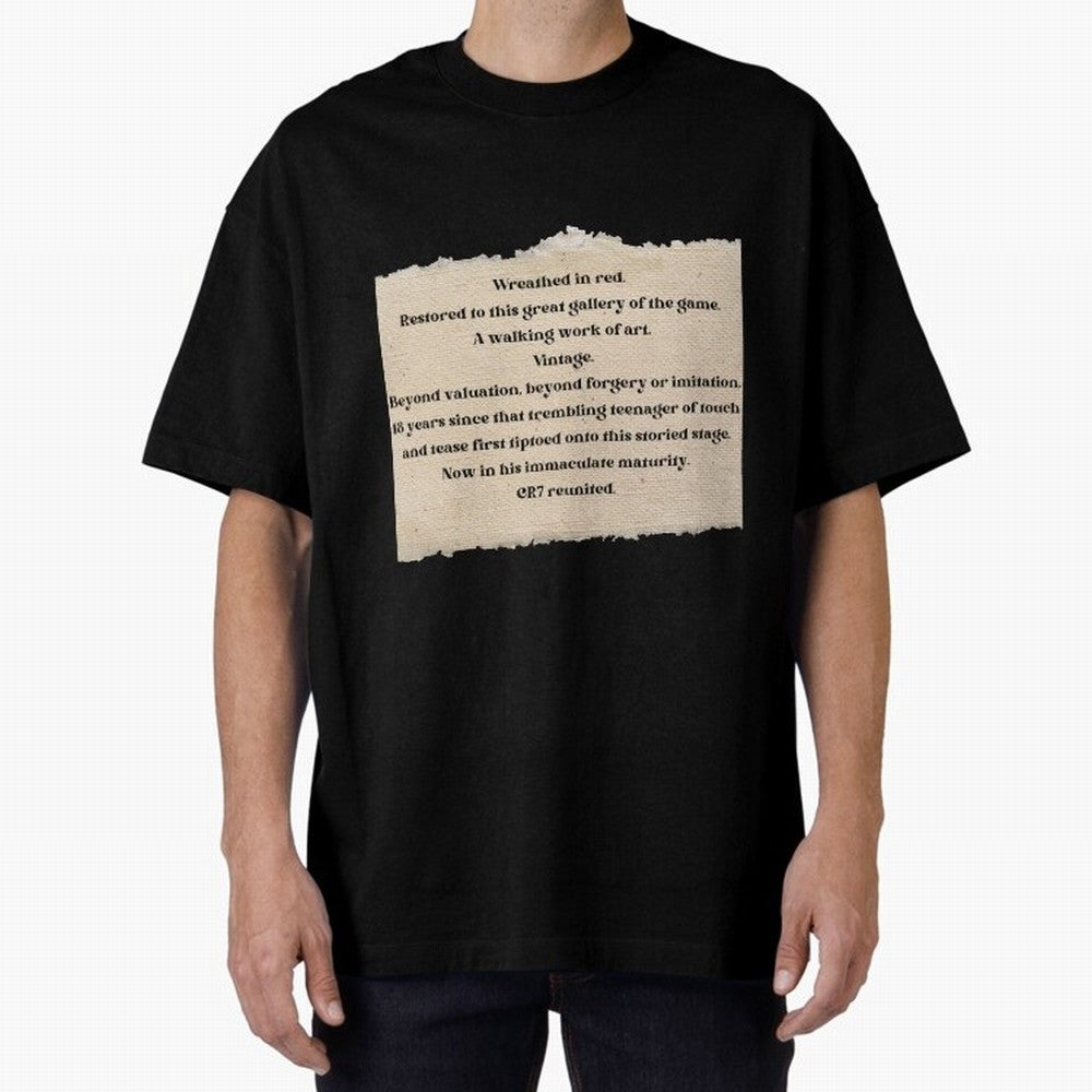 Cristiano Ronaldo Peter Drury Oversized T-Shirt Cheer through Every Moment of Global Football Passion for FIFA World Cup 2026, Celebrating Neymar, Haaland and Cristiano Ronaldo, England and Germany, Global Supporter Spirit, Legendary Goals,