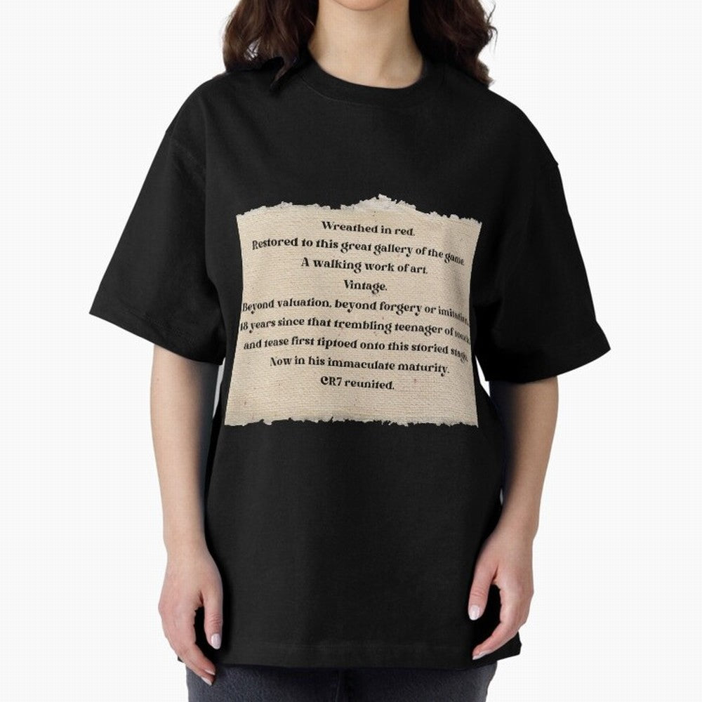 Cristiano Ronaldo Peter Drury Oversized T-Shirt Cheer through Every Moment of Global Football Passion for FIFA World Cup 2026, Celebrating Neymar, Haaland and Cristiano Ronaldo, England and Germany, Global Supporter Spirit, Legendary Goals,