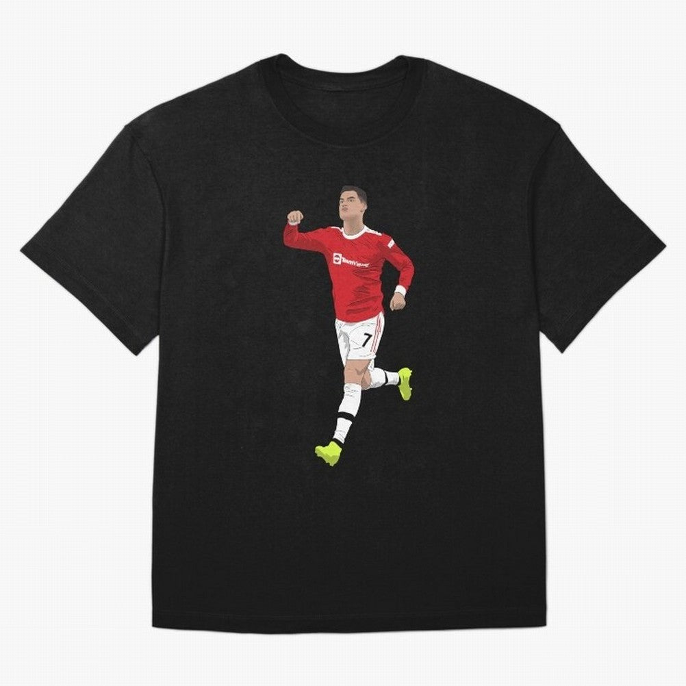 Cristiano Ronaldo Right Here Goal Celebration Oversized T-Shirt Fuel Match Day Hype around FIFA World Cup 2026 Group Stage, Mbappe, France and Portugal, Game Day Rituals, Football Legends, Country Pride and the Road to the Final; Perfect for