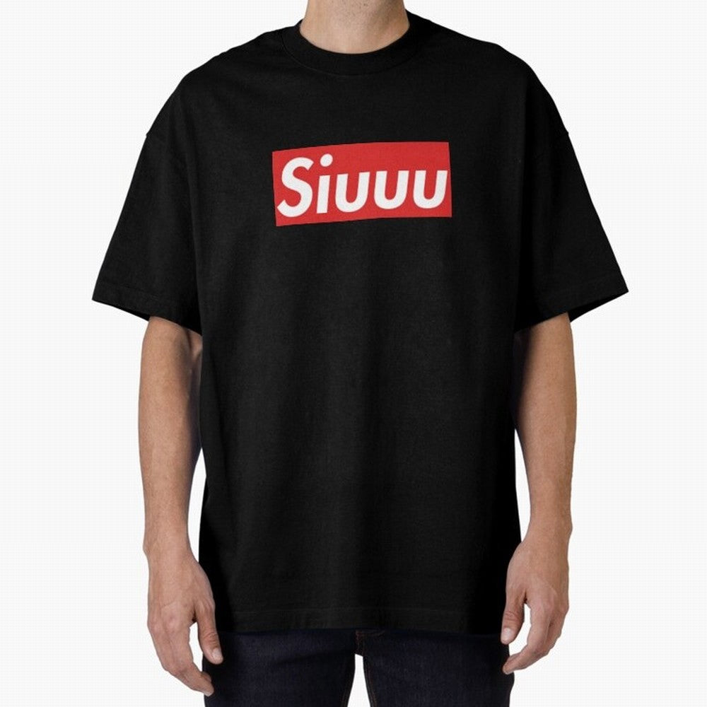 Siuu Oversized T-Shirt Keep Football History Alive during Global Football Passion for FIFA World Cup 2026, Highlighting Messi, Brazil, Supporter Pride, Iconic Celebrations, Legendary Names and Global Match Day Energy; Ideal for Fans Who Follow
