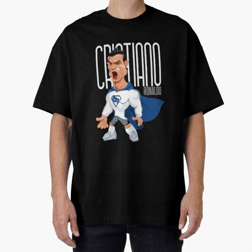 Commic Caricature of Cristiano Ronaldino 'CR7' Oversized T-Shirt Share FIFA World Cup 2026 Group Stage Driven by Mbappe, Netherlands Energy, Soccer Culture, Superstar Moments, National Team Dreams and Competitive Fire; Made for Die Hard Supporters,