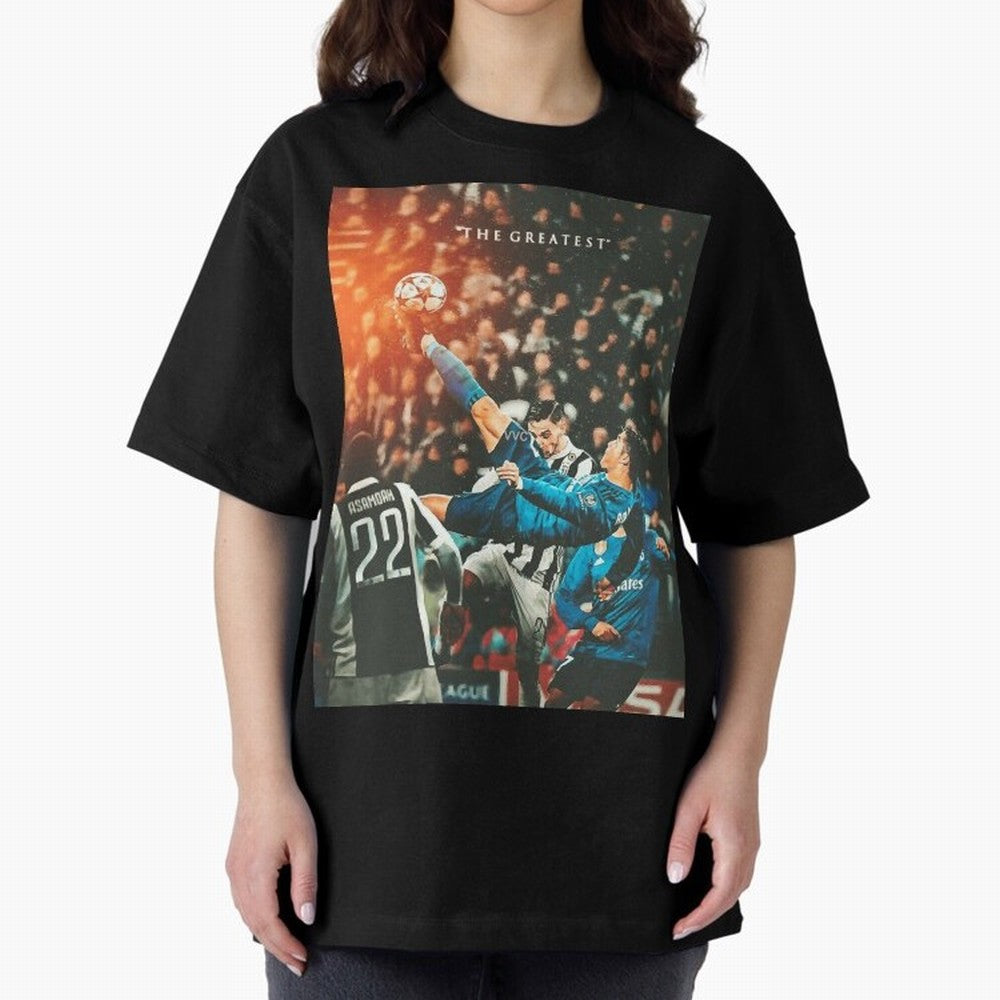 Ronaldo Bicycle Kick Skills Greatest, Ronaldo Gifts, Ronaldo Best Selling , Ronaldo Top Items Oversized T-Shirt Capture Stadium Memories from FIFA World Cup 2026 USA Canada Mexico Spirit, with Portugal, Spain and Germany, CR7 and Messi, Sports