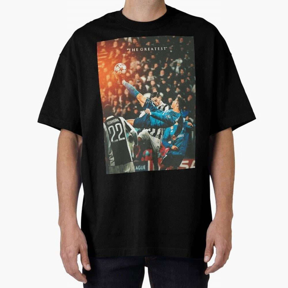 Ronaldo Bicycle Kick Skills Greatest, Ronaldo Gifts, Ronaldo Best Selling , Ronaldo Top Items Oversized T-Shirt Capture Stadium Memories from FIFA World Cup 2026 USA Canada Mexico Spirit, with Portugal, Spain and Germany, CR7 and Messi, Sports