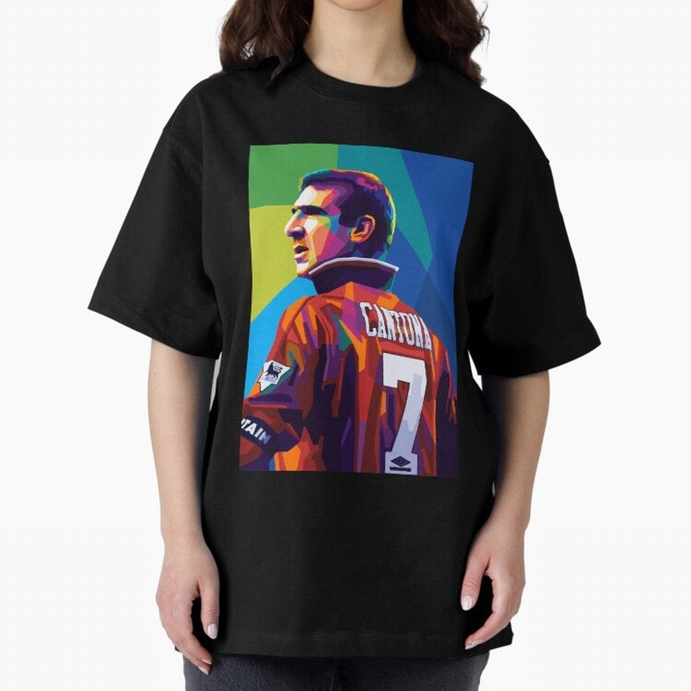Cantona Man United 7 Pop Art Oversized T-Shirt Bring Supporter Culture to FIFA World Cup 2026 USA Canada Mexico for Fans of Neymar and Spain, Bringing Football History, Final Match Energy, Crowd Noise and Once in a Lifetime Moments; Perfect for