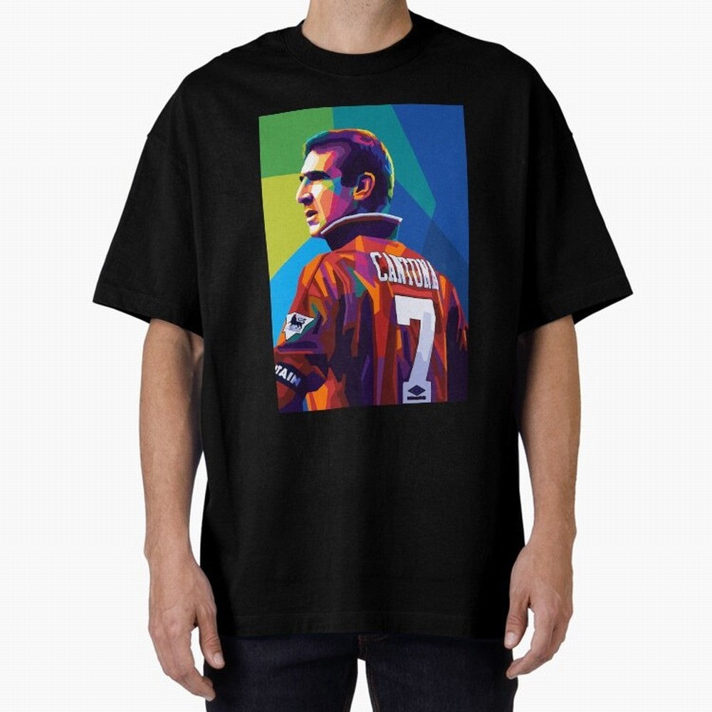 Cantona Man United 7 Pop Art Oversized T-Shirt Bring Supporter Culture to FIFA World Cup 2026 USA Canada Mexico for Fans of Neymar and Spain, Bringing Football History, Final Match Energy, Crowd Noise and Once in a Lifetime Moments; Perfect for