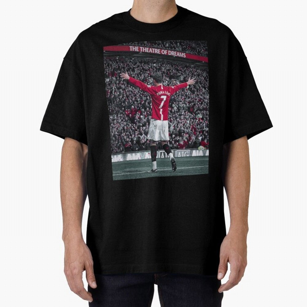 Cristiano Ronaldo Manchester United Oversized T-Shirt Relive Legendary Nights from the FIFA World Cup 2026 USA Canada Mexico Journey through Messi Highlights, Argentina, France and Brazil Pride, Vintage Soccer Flavor, Modern Football Stars,
