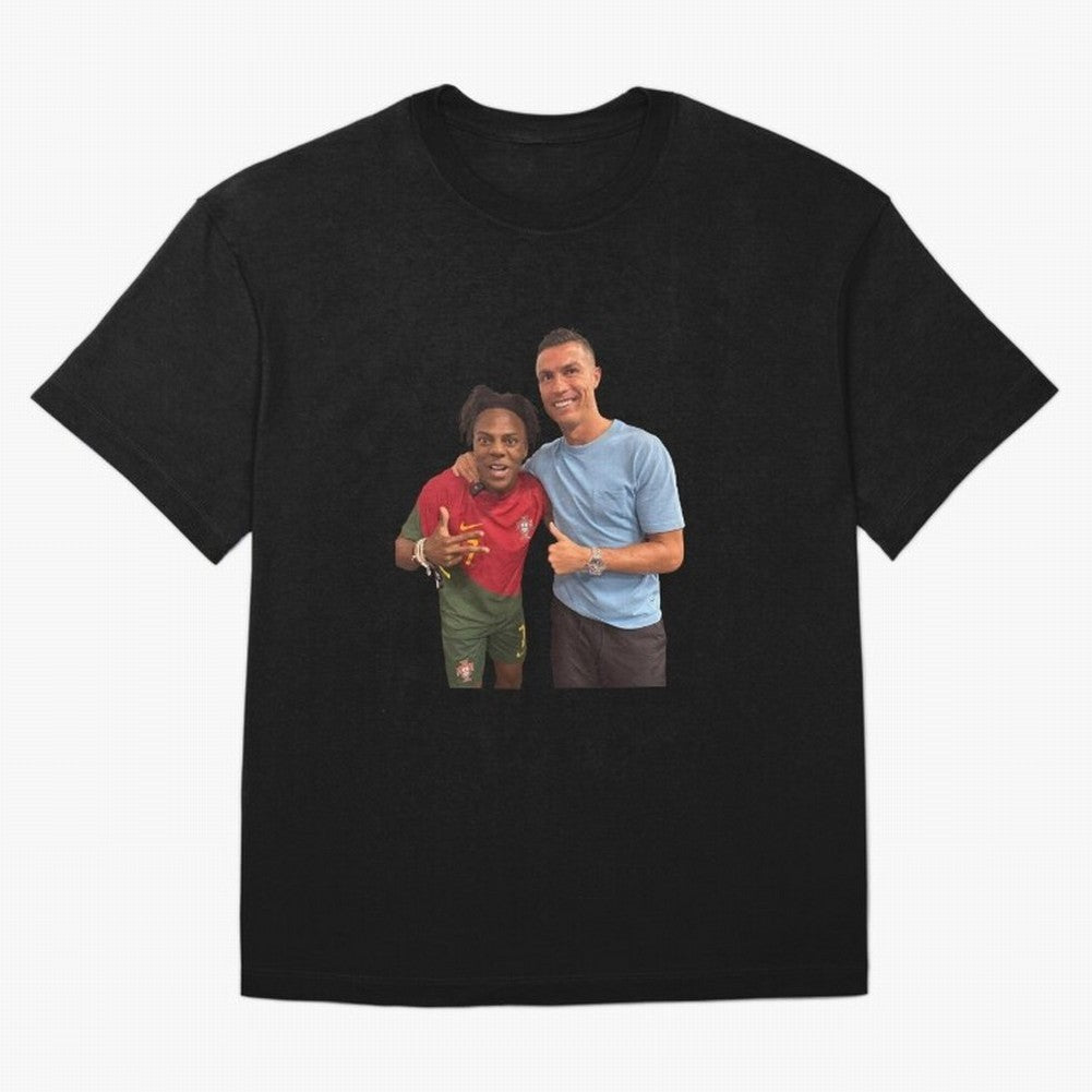 ISHOWSPEED MET RONALDO Oversized T-Shirt Create FIFA World Cup 2026 Spirit, Celebrating Portugal, Spain and Germany, CR7, Worldwide Fan Energy, Dramatic Goals, Stadium Lights and Championship Celebrations; Perfect for Fans, Collectors, Family