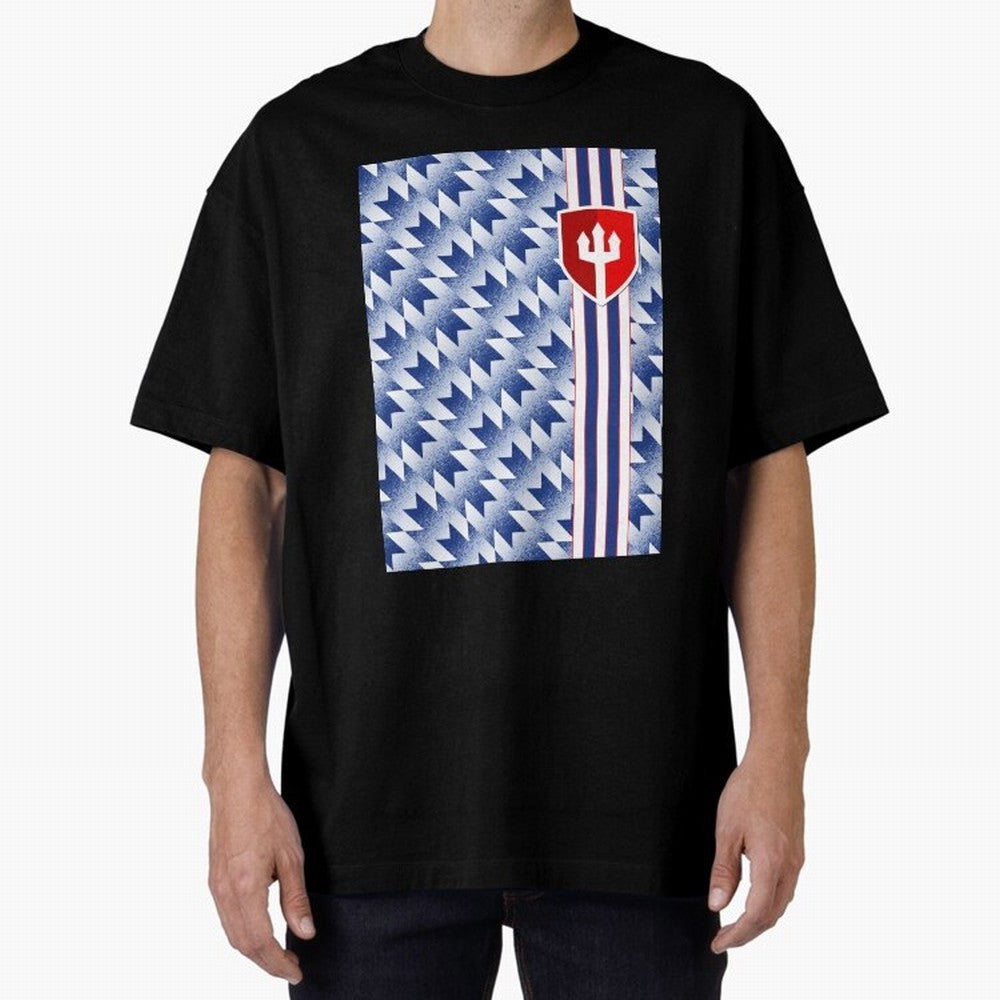 Manchester United 94 Away Jersey Pattern Oversized T-Shirt Turn Football Passion into Global Football Passion for FIFA World Cup 2026 USA Canada Mexico, Built around Messi, Neymar and Mbappe, Portugal, Spain and Germany, Championship Spirit, Famous