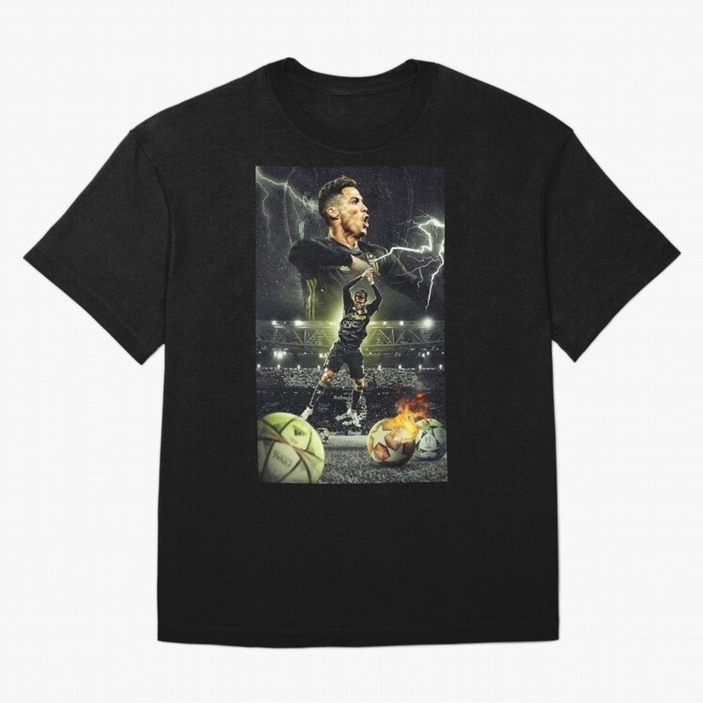 Ronaldo Illustration Oversized T-Shirt Feel FIFA World Cup 2026 USA Canada Mexico Spirit, Filled with Argentina, France and Brazil, Messi, CR7 and Mbappe, Football History, Final Match Energy, Crowd Noise and Once in a Lifetime Moments; Made for