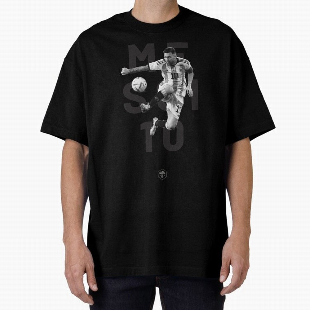 Lionel Messi Oversized T-Shirt Show Support during Match Day Hype around FIFA World Cup 2026 USA Canada Mexico, Mbappe and Neymar, Spain and Netherlands, Tournament Hype, Historic Matchups, Family Viewing Parties and Global Sports Pride; Perfect