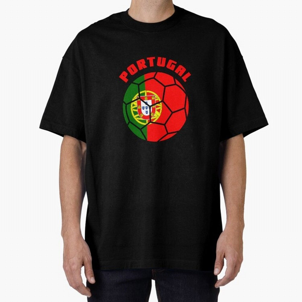 Portugal Football Soccer Ball Oversized T-Shirt Wear the Spirit of Match Day Hype around FIFA World Cup 2026 USA Canada Mexico, Messi, Neymar and Mbappe, France and Portugal, Goal Celebration Energy, Supporter Heritage, Football Icons and Worldwide