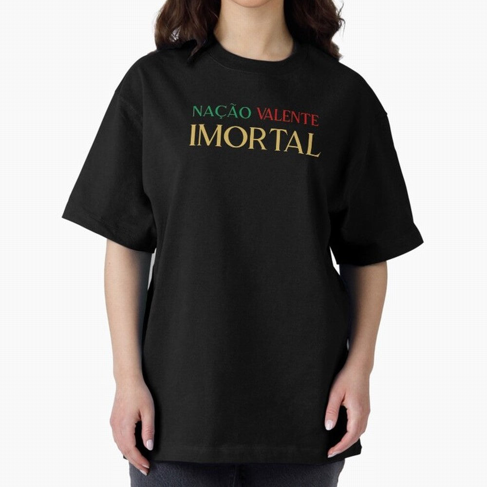 Na??o Valente Imortal Portugal Tuga Oversized T-Shirt Carry the FIFA World Cup 2026 Group Stage Journey through Neymar, Haaland and Cristiano Ronaldo Highlights, France Pride, Goal Celebration Energy, Supporter Heritage, Football Icons and