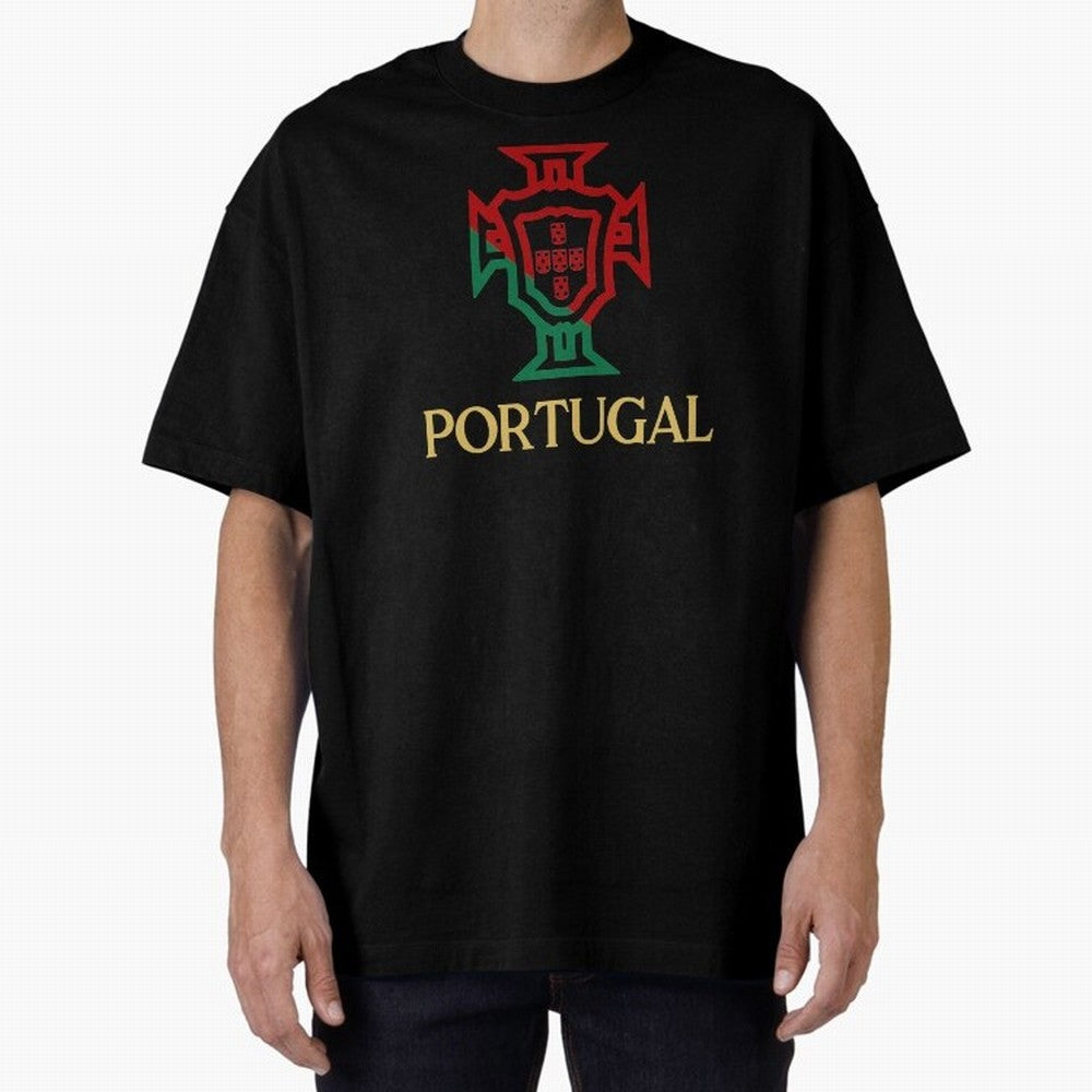 Portugal Tuga D Gold Oversized T-Shirt Experience Global Football Passion for FIFA World Cup 2026 USA Canada Mexico, Capturing Messi, CR7 and Mbappe, England and Germany, Retro Football Energy, Iconic Rivalries, Trophy Chase Drama and Stadium
