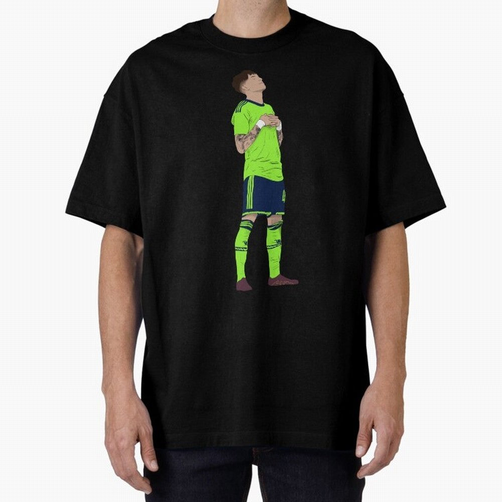 Alejandro Garnacho Ronaldo Peace Goal Celebration Oversized T-Shirt Celebrate the Stars of FIFA World Cup 2026 USA Canada Mexico Made for Haaland and Mbappe, Netherlands Energy, Supporter Pride, Iconic Celebrations, Legendary Names and Global Match