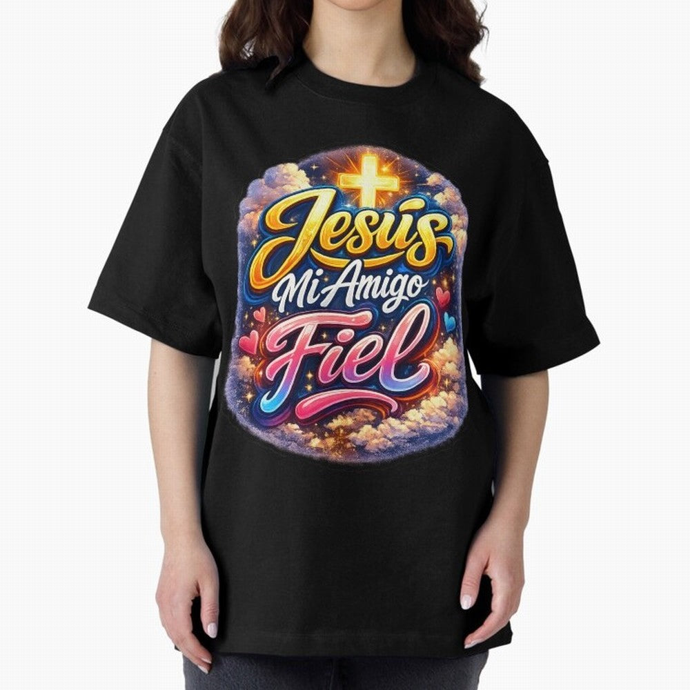 Jesus my faithful friend Oversized T-Shirt Relive Legendary Nights from the FIFA World Cup 2026 USA Canada Mexico Journey through Messi and Cristiano Ronaldo Highlights, England Pride, Game Day Rituals, Football Legends, Country Pride and the Road
