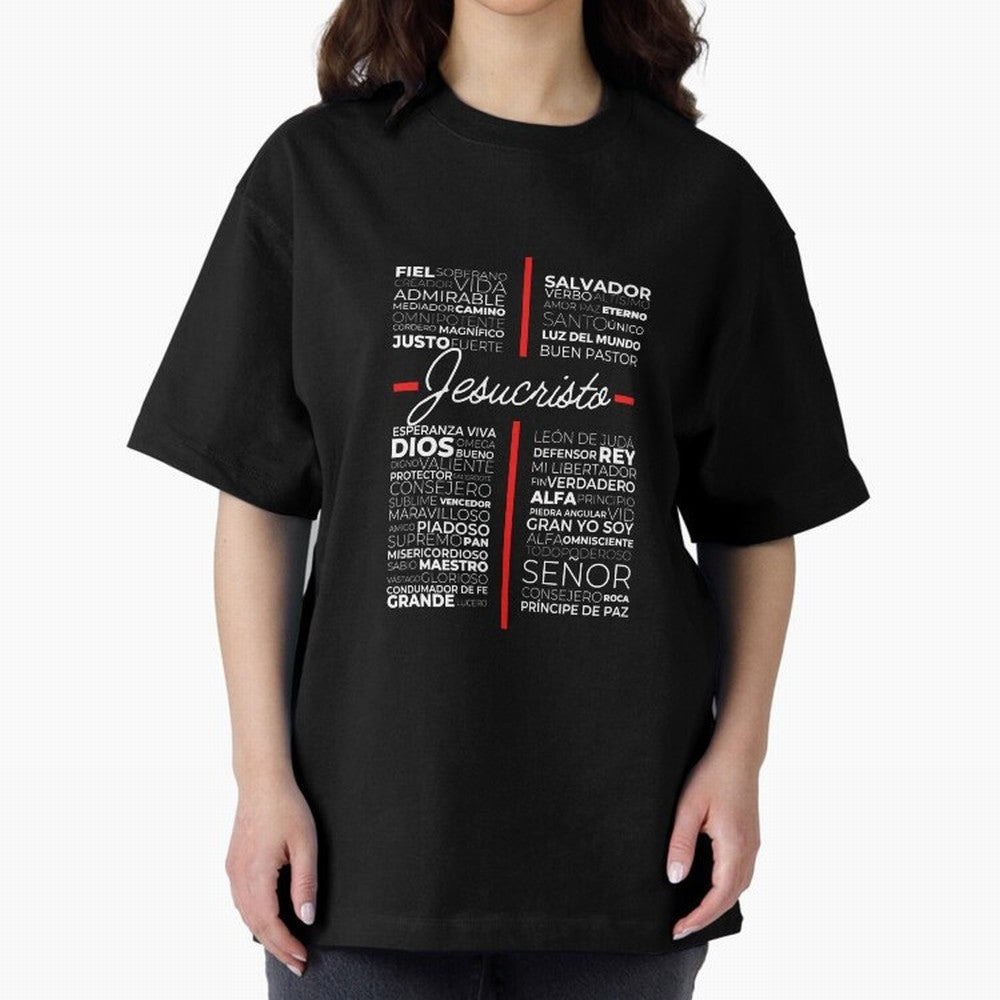 Jesus Christian Cristiano Espanol Oversized T-Shirt Bring Home the FIFA World Cup 2026 Journey through Haaland Highlights, France and Portugal Pride, Global Supporter Spirit, Legendary Goals, National Colors and Tournament Celebration; Great for