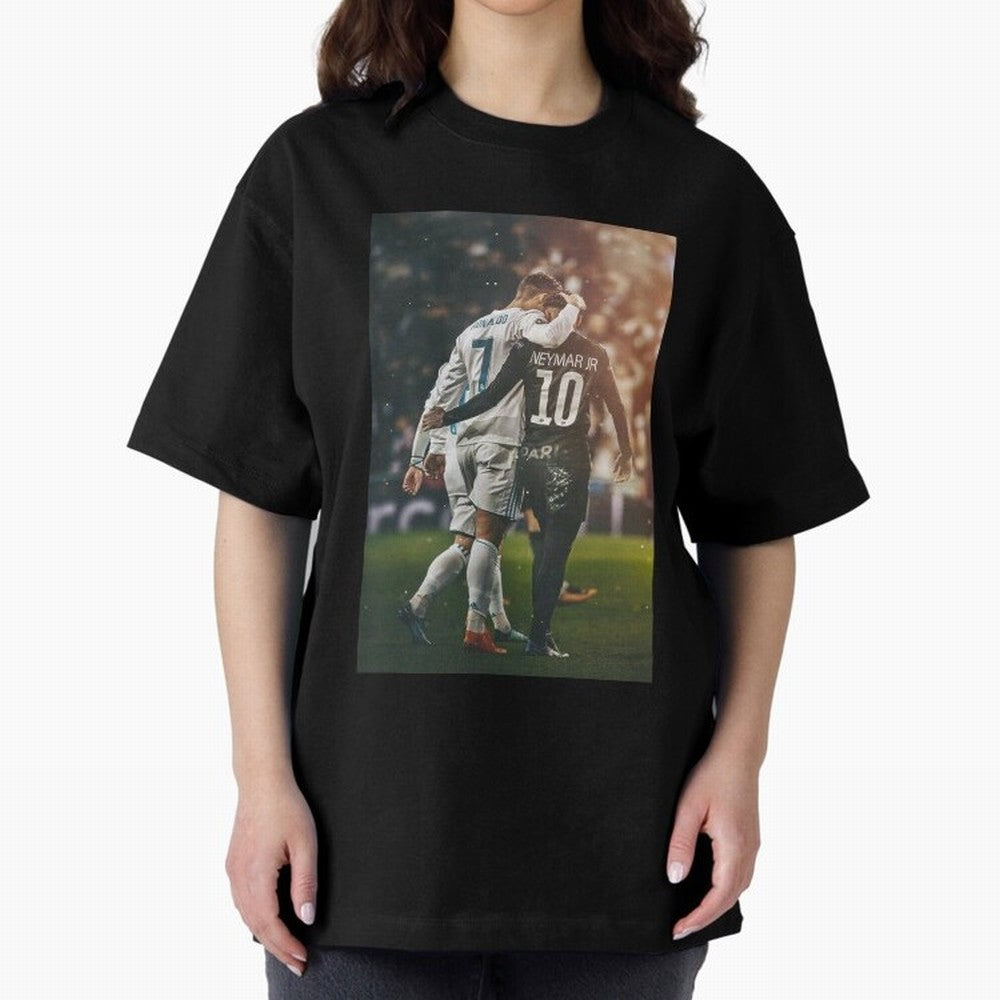 Neymar and Ronaldo Oversized T-Shirt Support the Legends of FIFA World Cup 2026 Group Stage Capturing Messi, CR7 and Mbappe, Argentina Energy, Champion Mindset, Group Stage Buzz, Knockout Tension and Passionate Fan Culture; Made for Collectors Who