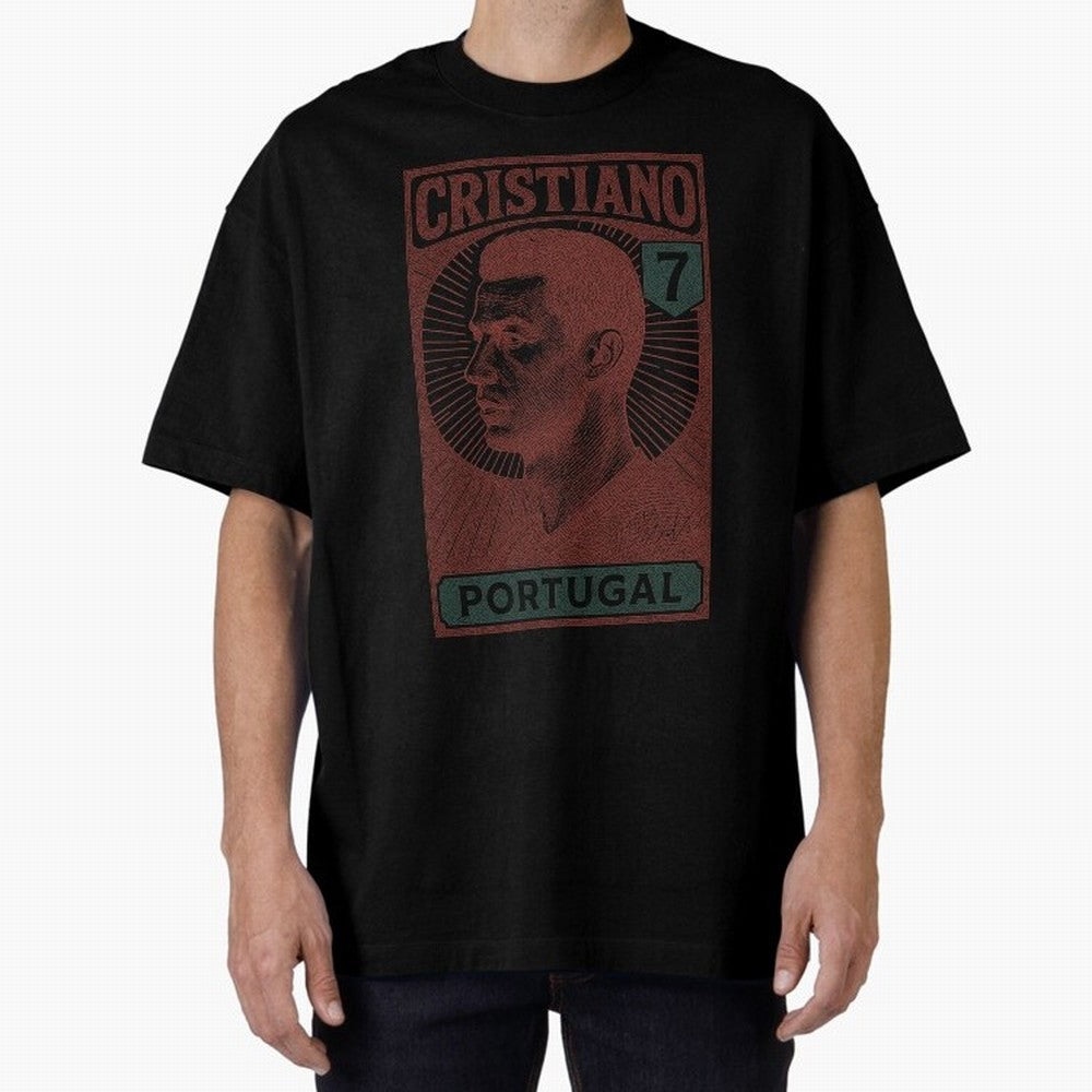 CRISTIANO Oversized T-Shirt Celebrate Fan Culture around FIFA World Cup 2026 for Fans of Haaland and Mbappe and Argentina, Bringing Tournament Hype, Historic Matchups, Family Viewing Parties and Global Sports Pride; Perfect for People Who Love