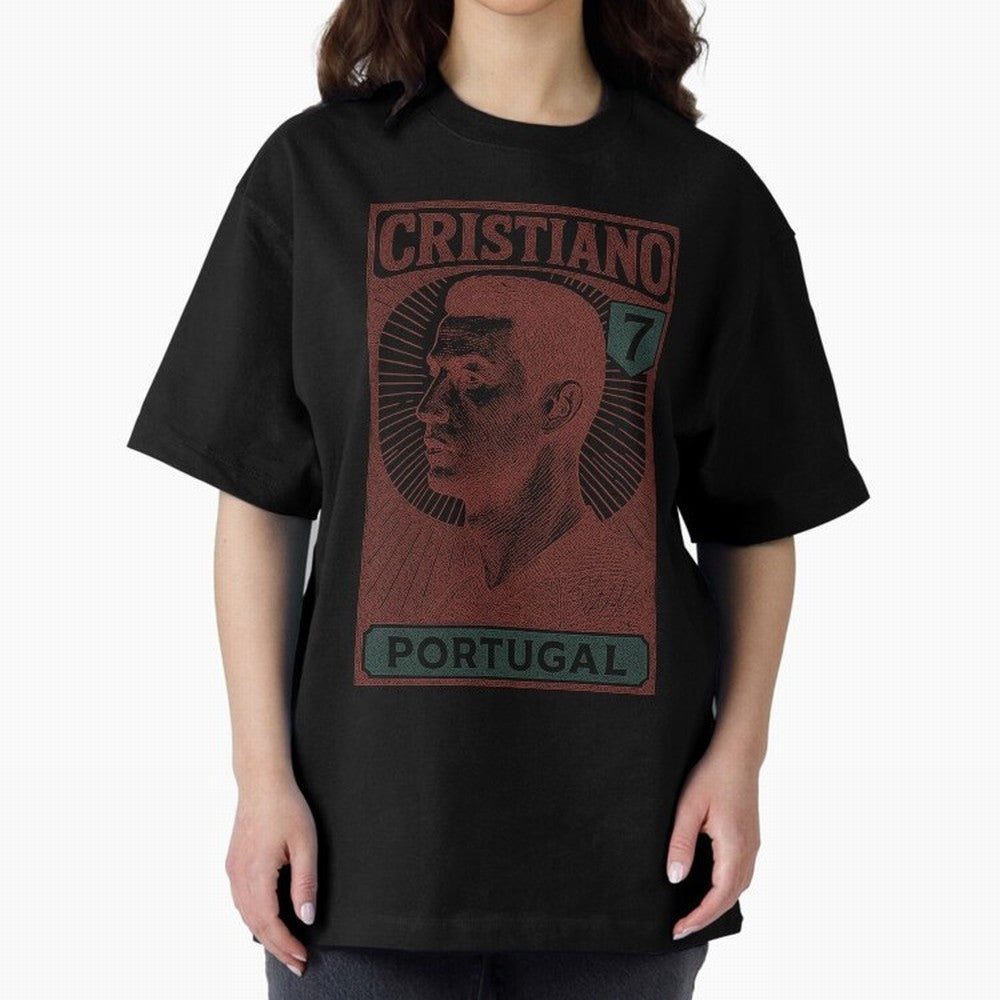 CRISTIANO Oversized T-Shirt Celebrate Fan Culture around FIFA World Cup 2026 for Fans of Haaland and Mbappe and Argentina, Bringing Tournament Hype, Historic Matchups, Family Viewing Parties and Global Sports Pride; Perfect for People Who Love