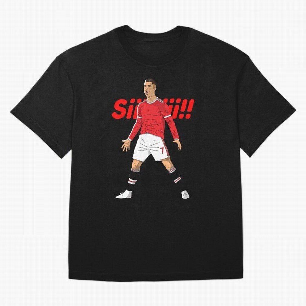 CR7 Siiiii!, Cristiano Ronaldo's trademark goal celebration Oversized T-Shirt Capture FIFA World Cup 2026 Group Stage for Fans of Haaland and Spain and Netherlands, Bringing Vintage Soccer Flavor, Modern Football Stars, National Flags and Final