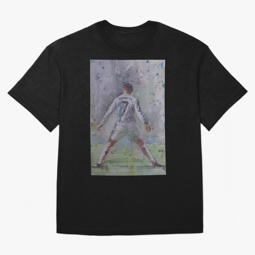 Cristiano Ronaldo - Portrait 2 Oversized T-Shirt Capture Stadium Memories from Match Day Hype around FIFA World Cup 2026 Group Stage, CR7, Germany, Worldwide Fan Energy, Dramatic Goals, Stadium Lights and Championship Celebrations; Perfect for