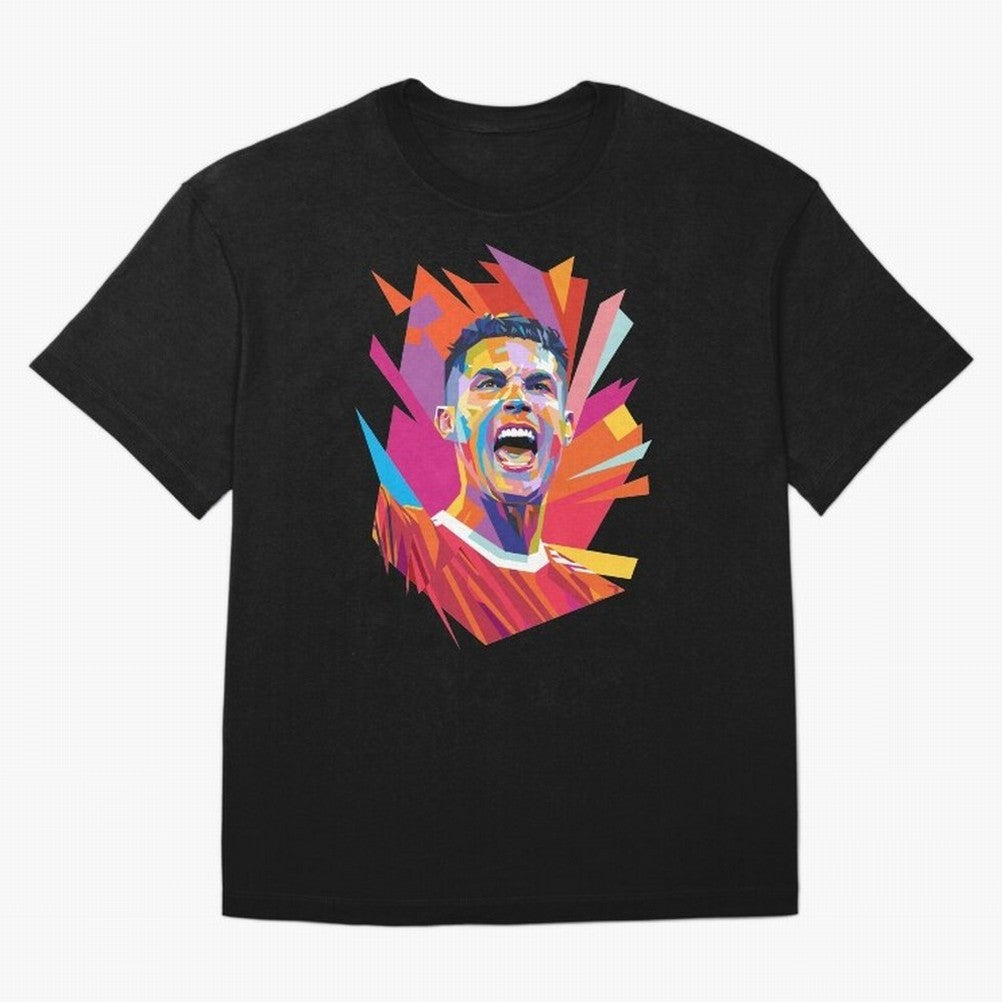 Cristiano Ronaldo Pop Art WPAP Oversized T-Shirt Follow the FIFA World Cup 2026 Journey through Haaland Highlights, Germany Pride, Fan Favorite Moments, National Team Passion, Big Match Drama and Soccer History; Ideal for Passionate Fans Who Love